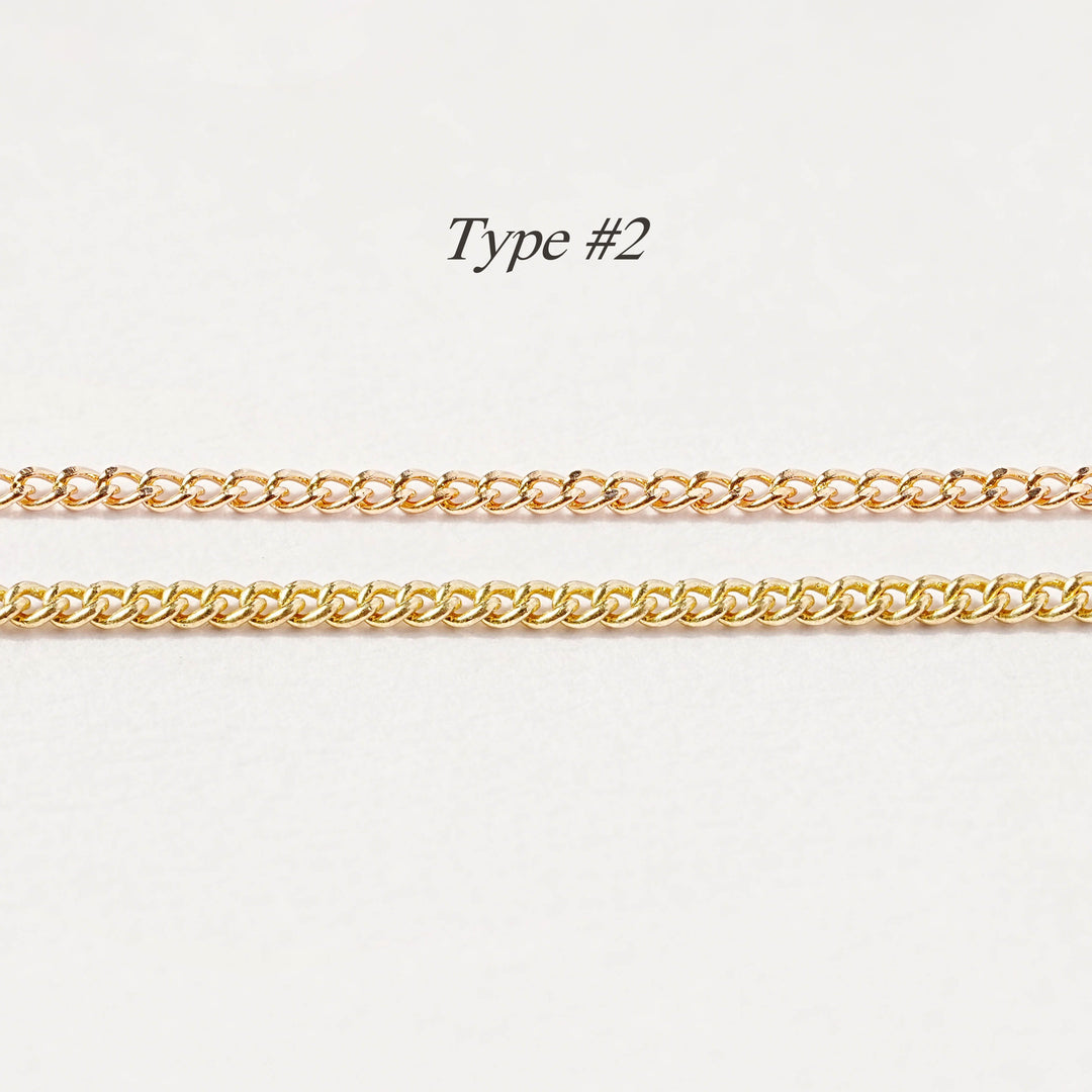 14K gold chain necklace- 6 different types of Chain