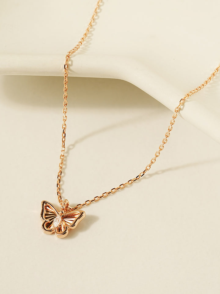 14K 18K Gold Sweet Butterfly Necklace