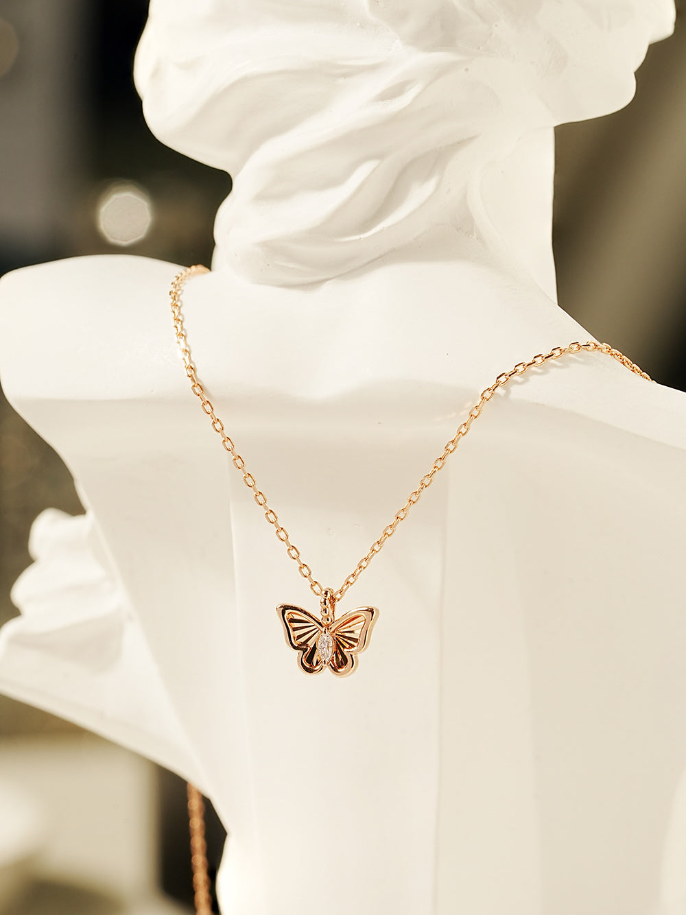 14K 18K Gold Sweet Butterfly Necklace