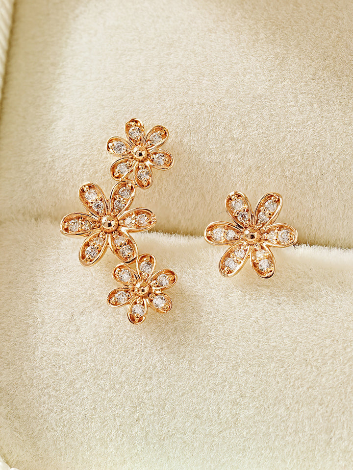 14K Gold Elysee Flower Cartilage Earring 18G16G