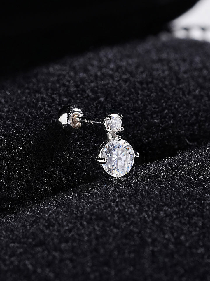 14K Gold Misty Moissanite Cartilage Earring 20G18G16G