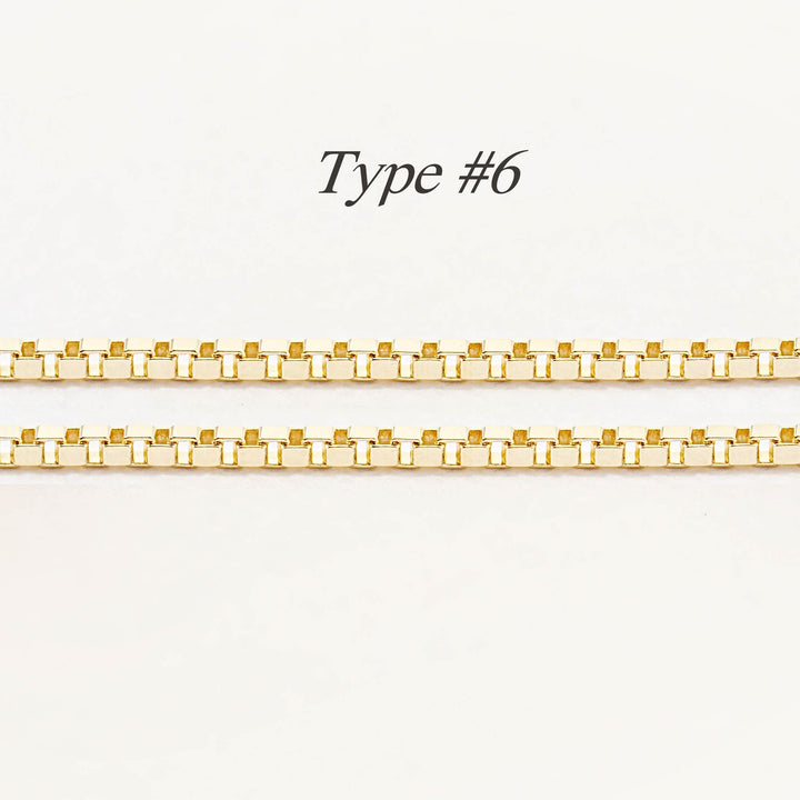 14K gold chain necklace- 6 different types of Chain