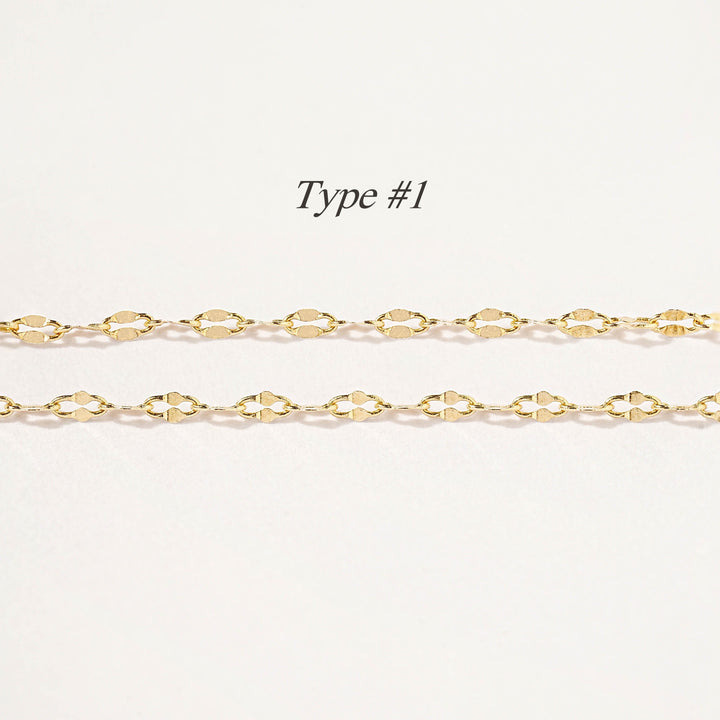 14K gold chain necklace- 6 different types of Chain