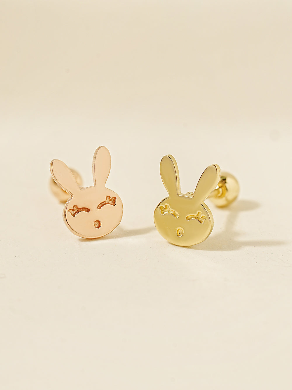 14K Gold Happy Rabbit Cartilage Earring 20G