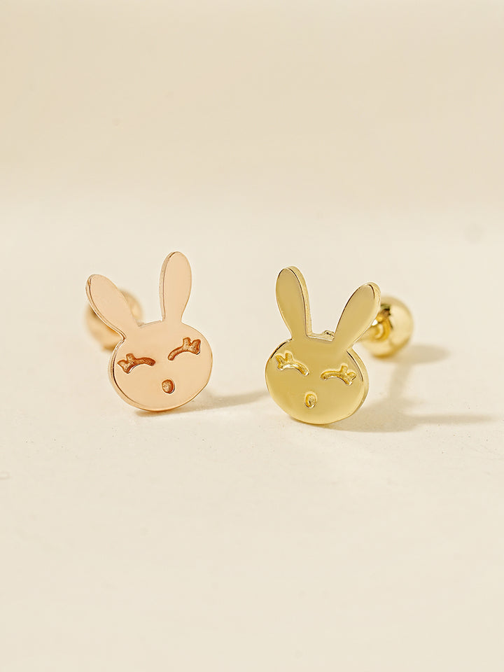 14K Gold Happy Rabbit Cartilage Earring 20G