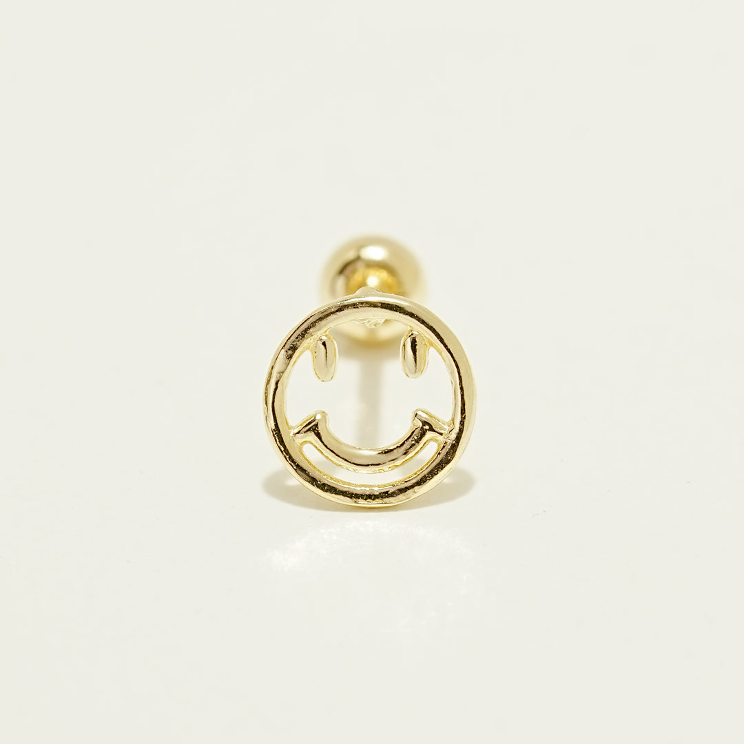 14K Gold Big Smile Cartilage Earring 20G