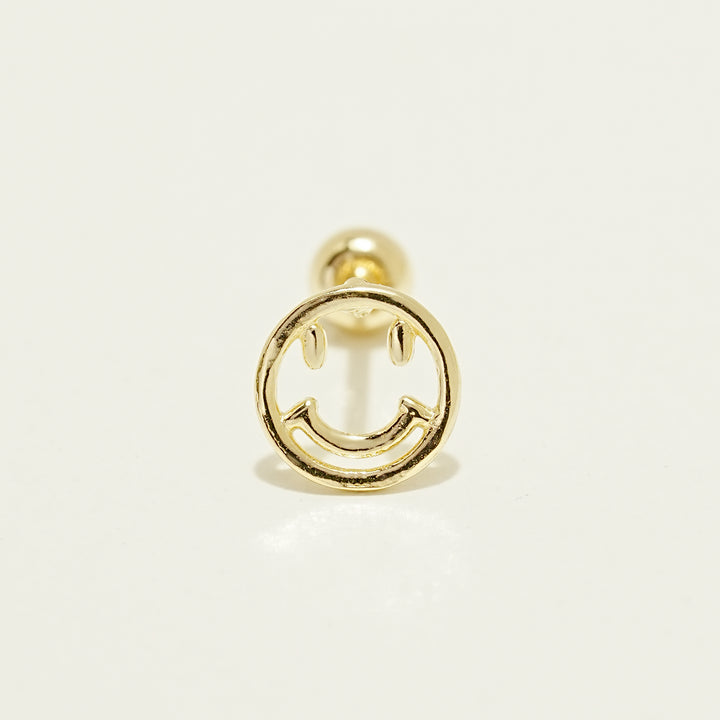 14K Gold Big Smile Cartilage Earring 20G