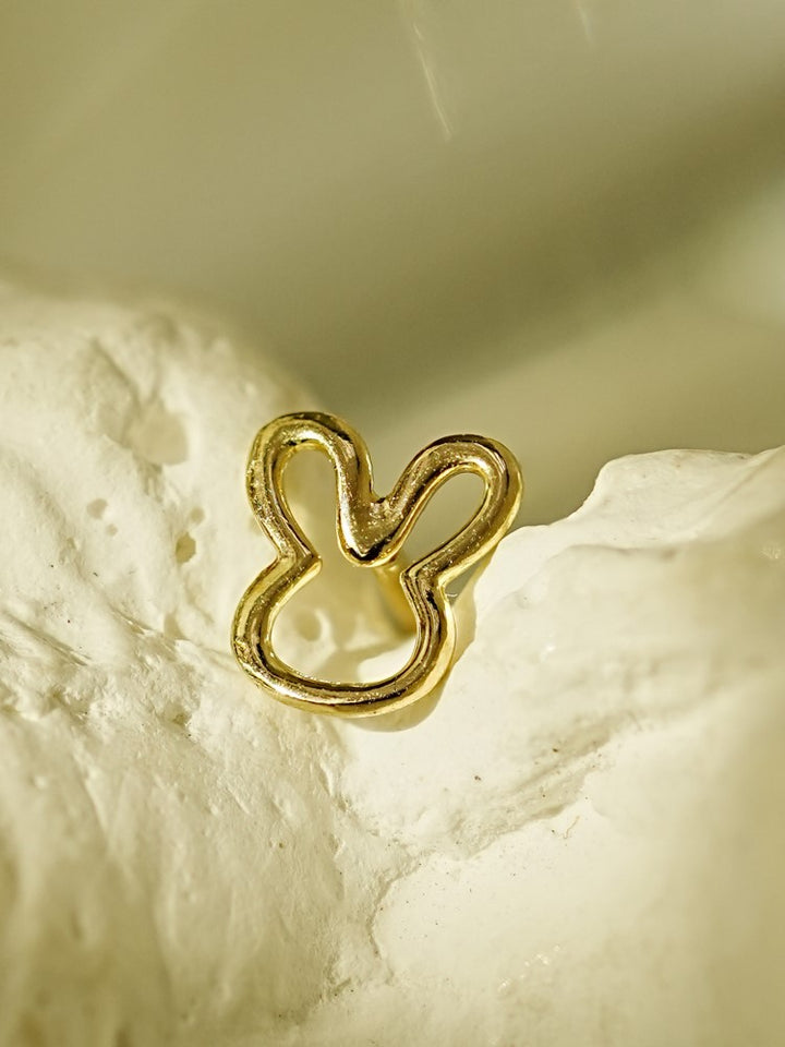 14K Gold Rabbit Line Cartilage Earring 20G