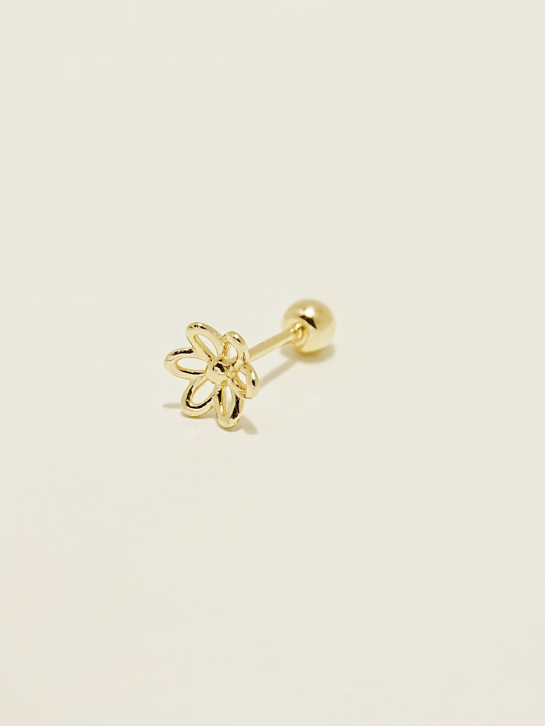 14K Gold Blooming Flower Cartilage Earring 20G