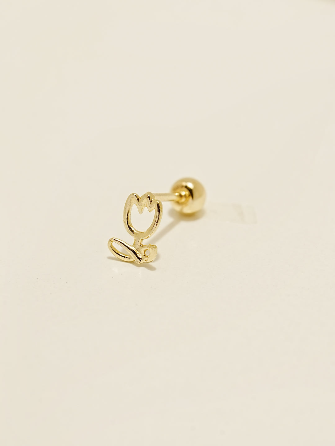 14K Gold Cutey Tulip Cartilage Earring 20G