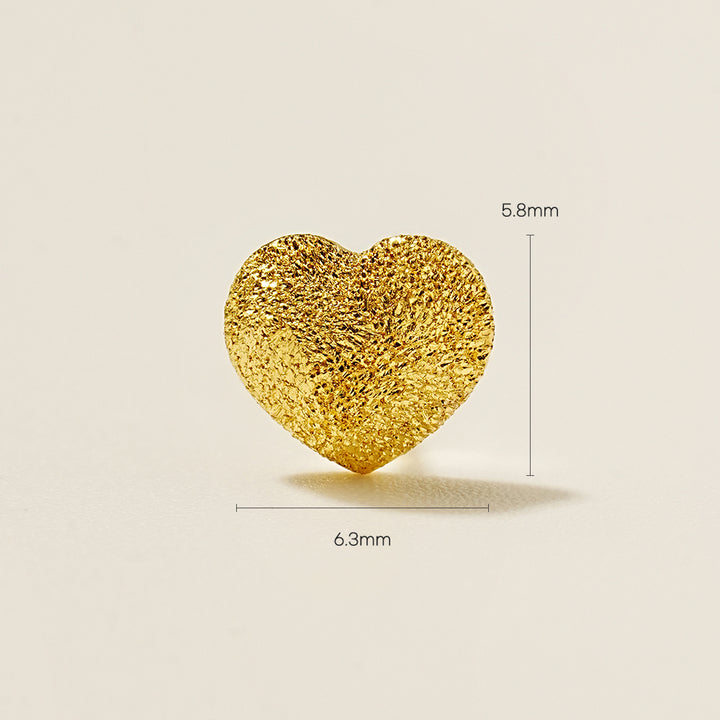 24K Gold Heart Cartilage Earring 20G