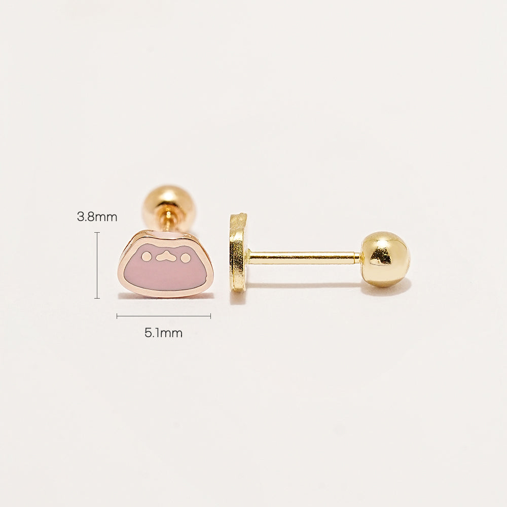 14K Gold Melted Cat Cartilage Earring 20G