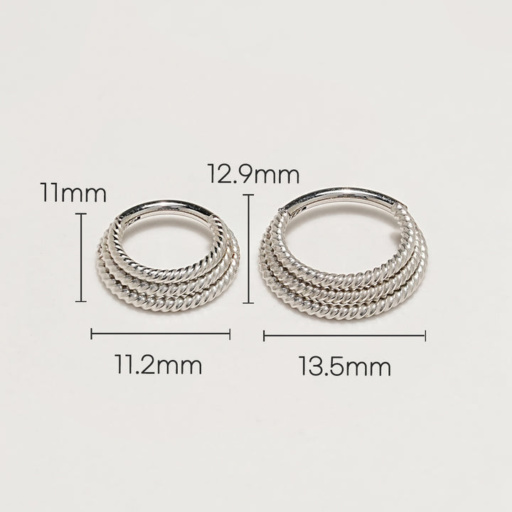 Square Pattern Cartilage Ear Hoop Piercing 16G