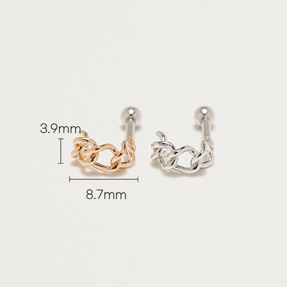 Shining Chain Cartilage Ear Piercing 16G