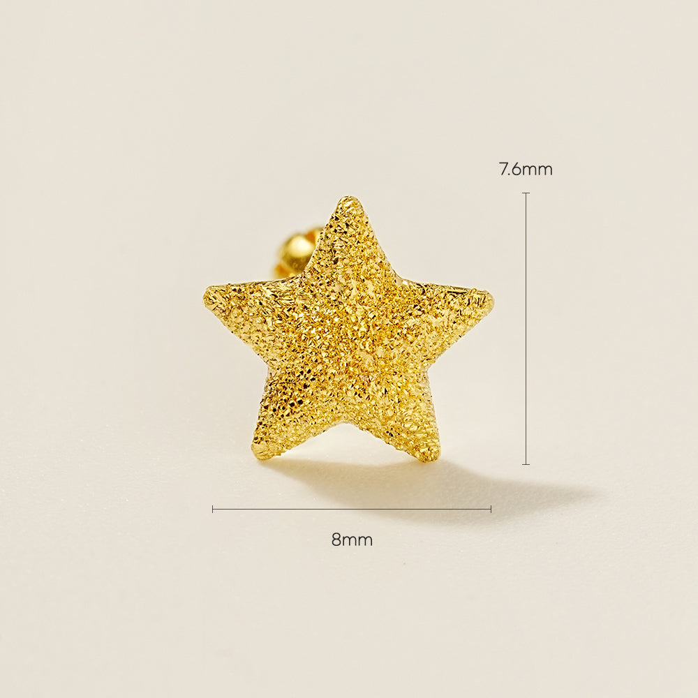 24K Gold Star Cartilage Earring 20G