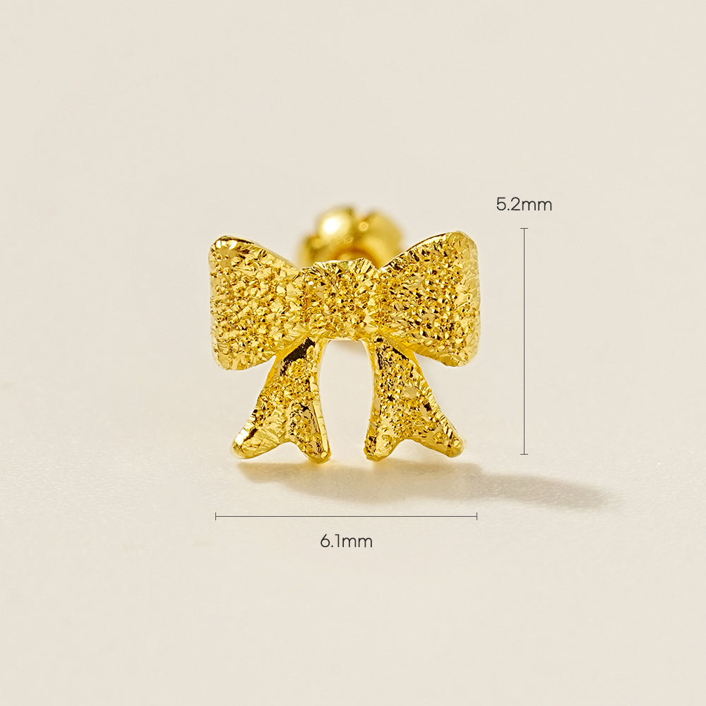 24K Gold Ribbon Cartilage Earring 20G