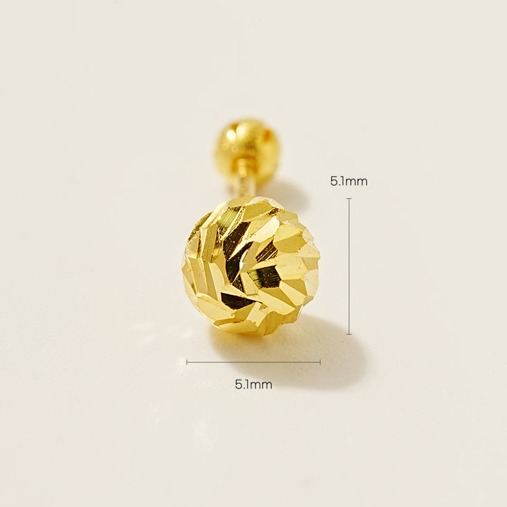 24K Gold Cutting Ball Cartilage Earring 20G