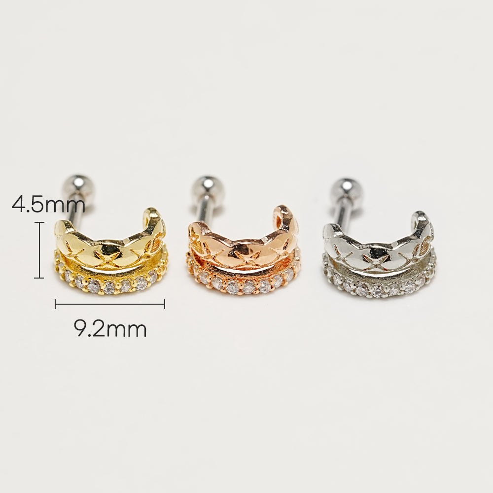 Cubic Under Bubble Cartilage Ear Piercing 16G