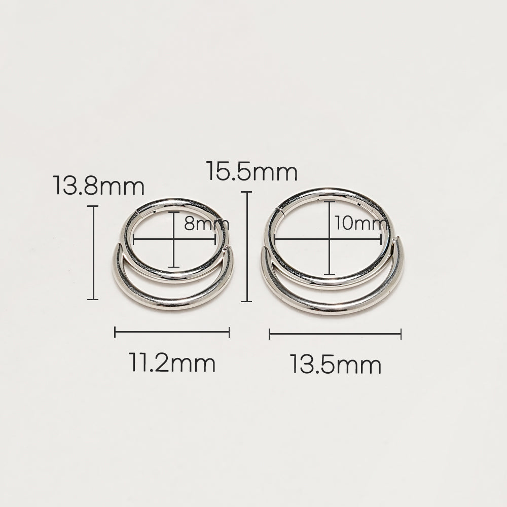 Double Mis Cartilage Ear Hoop Piercing 16G