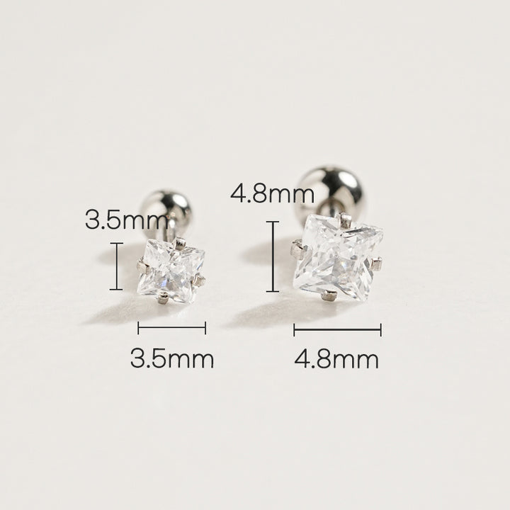 Morning Lustre Square Cartilage Ear Hoop Piercing 16G