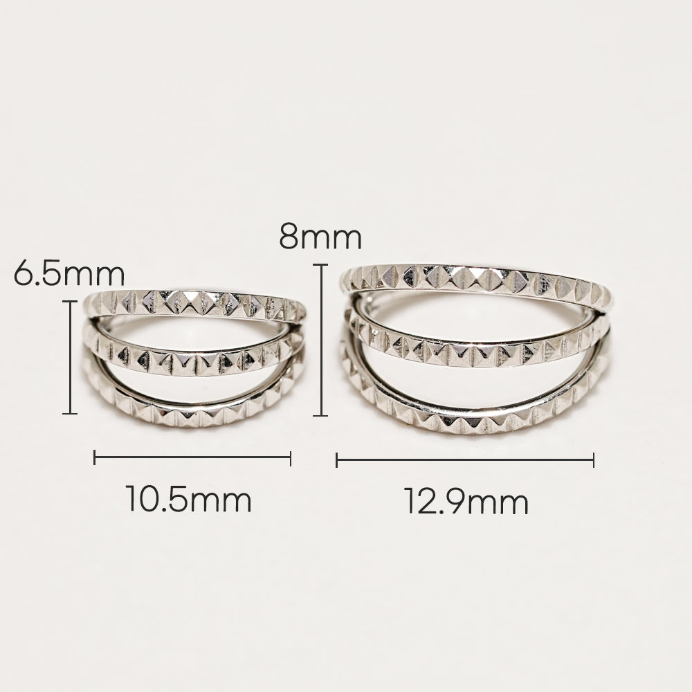 Horizon Line Cartilage Ear Hoop Piercing 16G