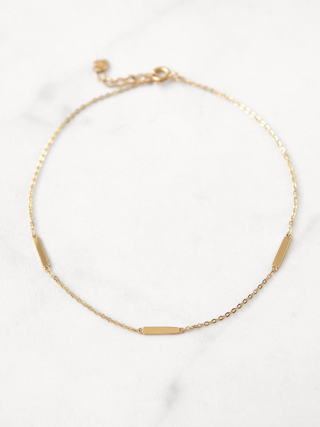 14K 18K Gold simple stick anklet