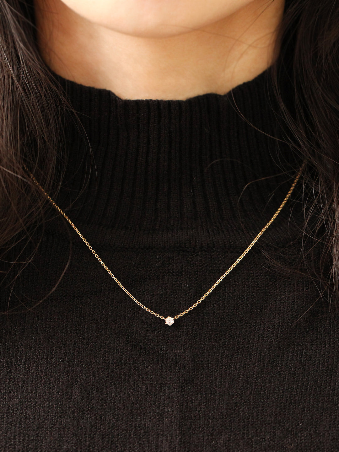 14K 18K Gold Delicate CZ Necklace