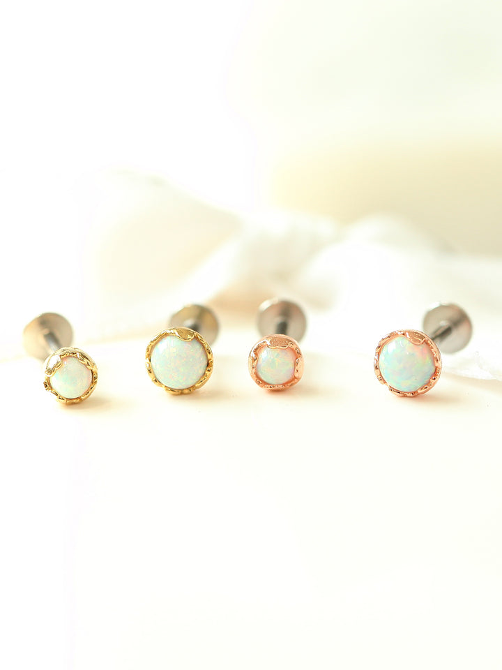 Round Opal Cartilage earring