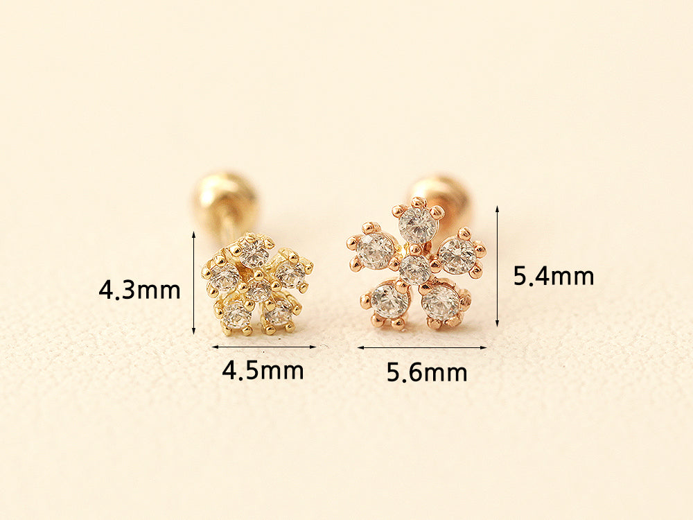 14K Gold Daily Cosmos Cubic Cartilage Earring 20G