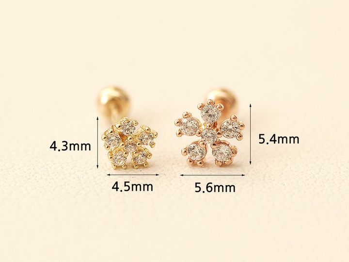 14K Gold Daily Cosmos Cubic Cartilage Earring 20G