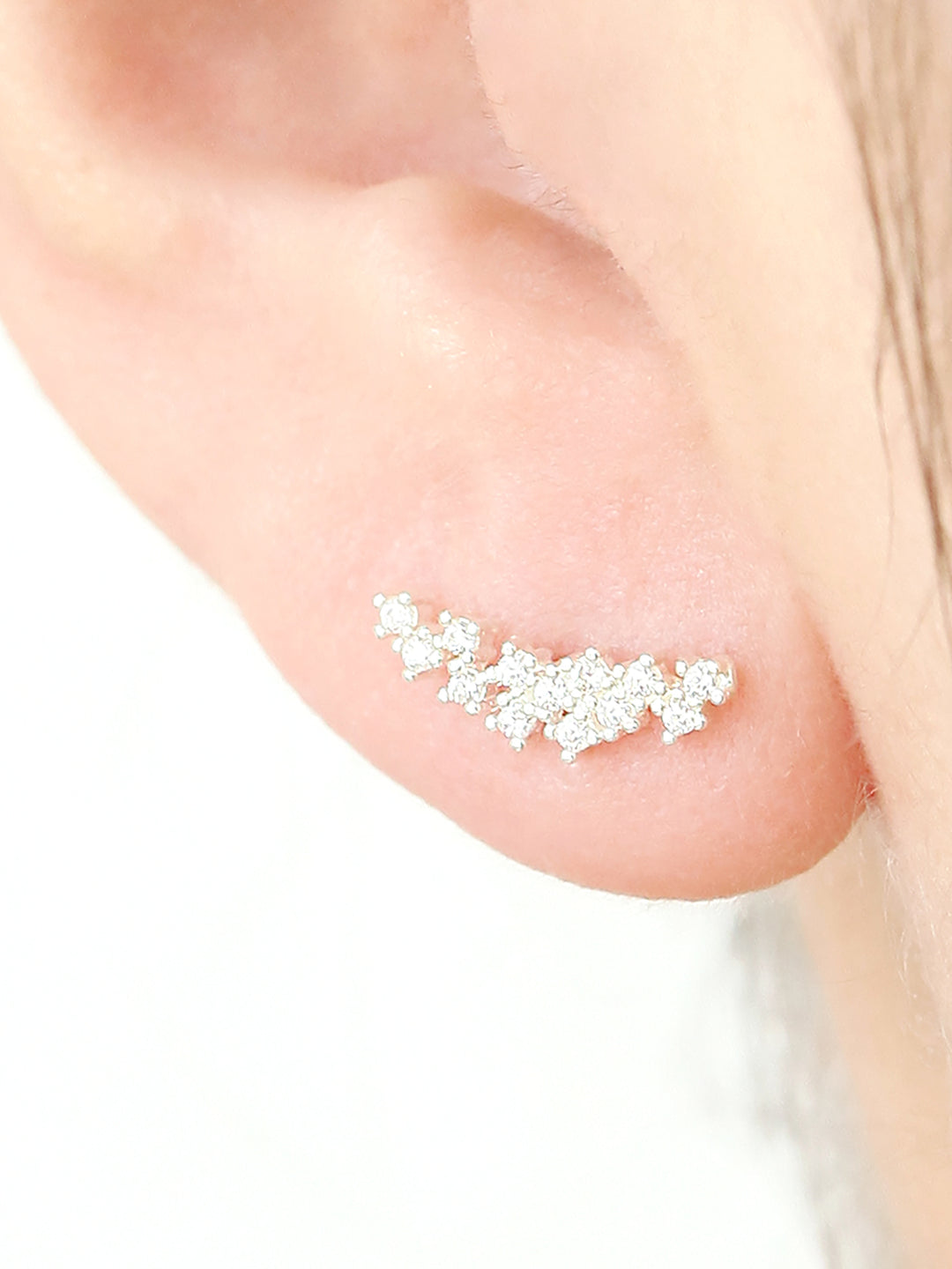 925 Silver Crown cartilage earring 16g