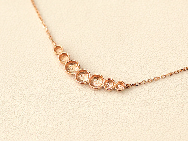 14K 18K Gold Bubble Ball Cutting Necklace