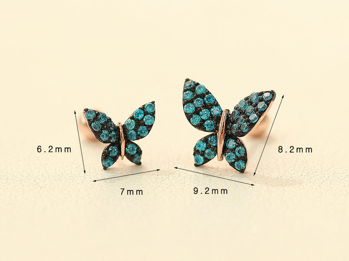 14K gold Bling Blue Butterfly cartilage earring 20g