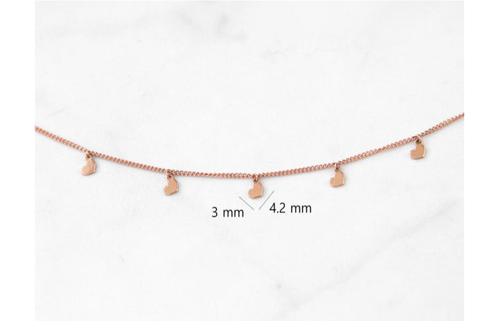 14K 18K Gold Heart Anklet