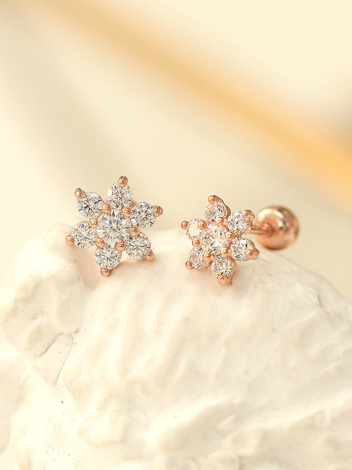 14K gold Lovely Flower cartilage earring 20g