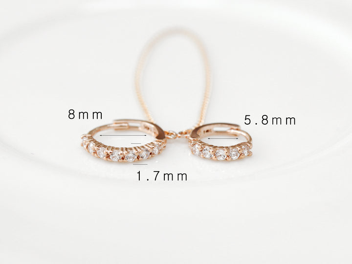 14K Gold Cubic Hoop Layered Earring