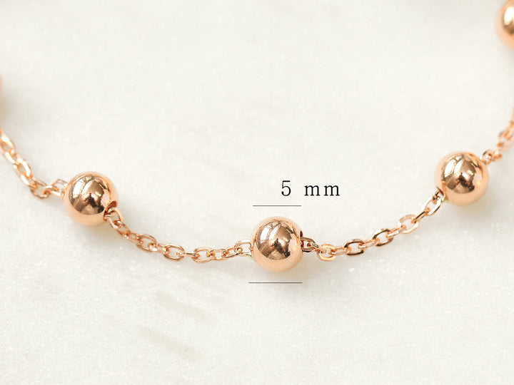 14K 18K Gold Ball Bracelet 5mm