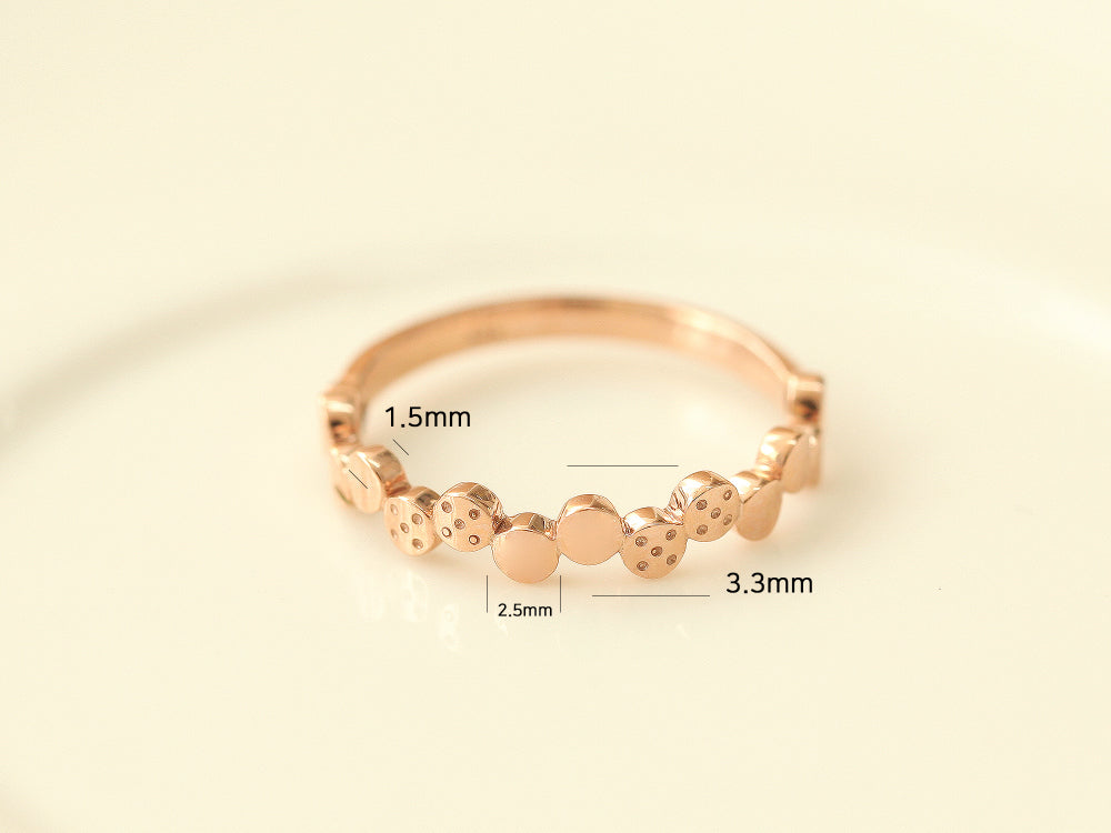 14K 18K Gold Volume Bubble Ring