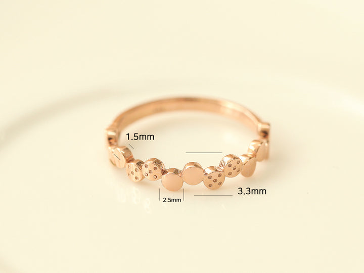 14K 18K Gold Volume Bubble Ring