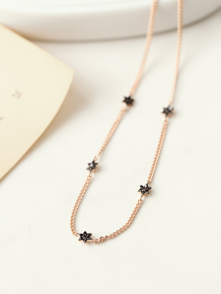 14K 18K gold Black star Anklet