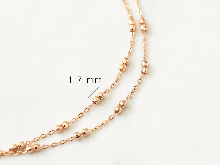 14K 18K Gold Cutting Ball Chain Anklet