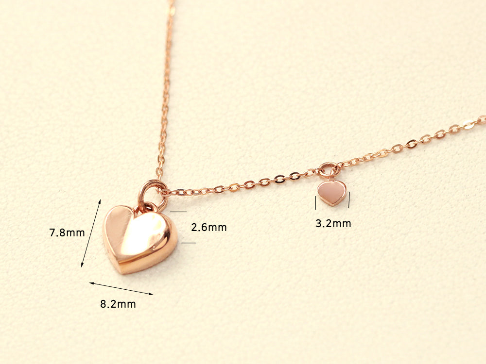 14K 18K Gold Volume Heart Necklace