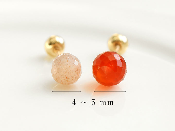 14K gold Natural Gemstone cartilage earring 20g