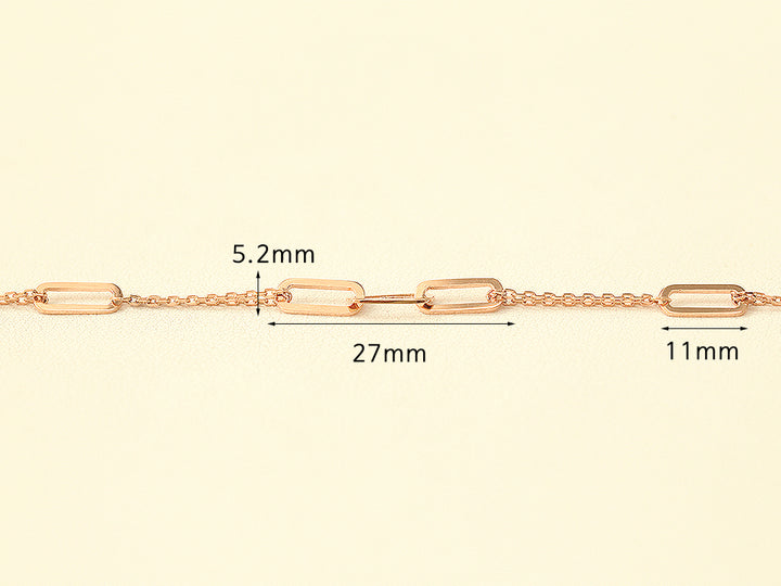 14K 18K Gold Clip Link Chain Bracelet