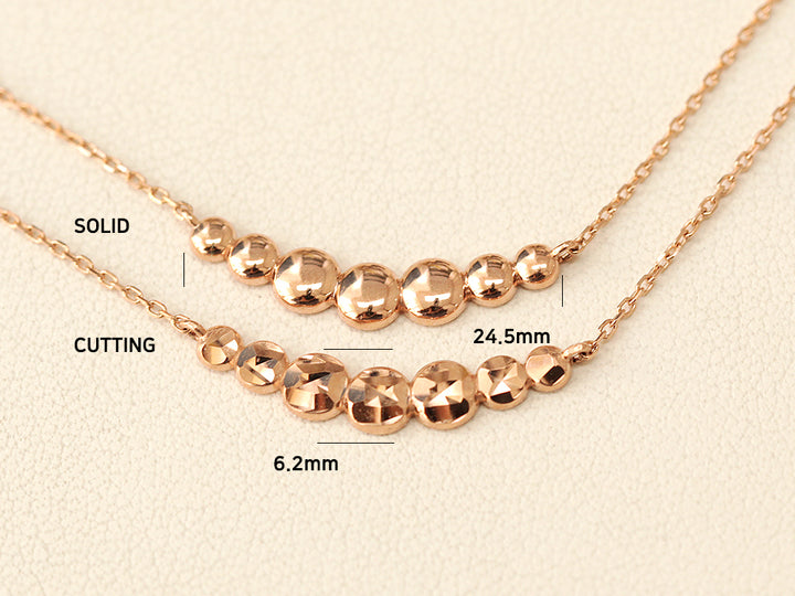 14K 18K Gold Bubble Ball Cutting Necklace