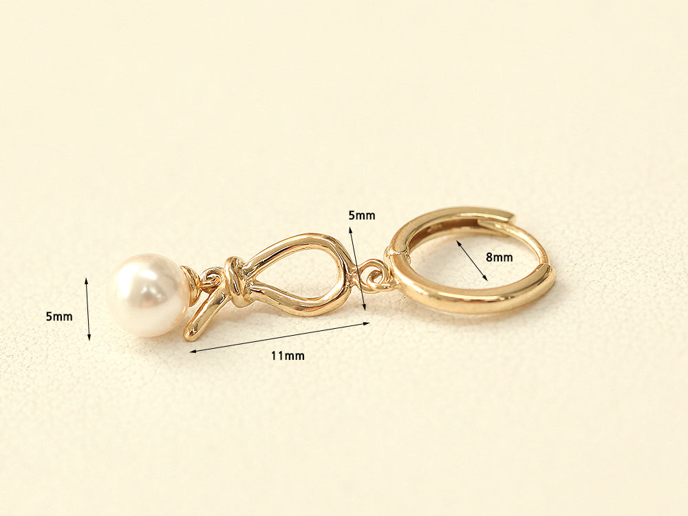 14K gold Feminine Drop Hoop Earring