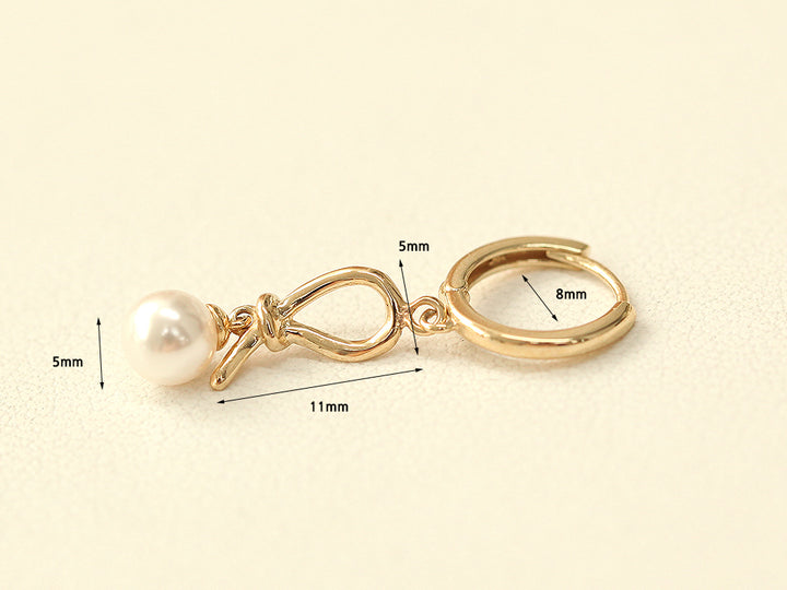 14K gold Feminine Drop Hoop Earring