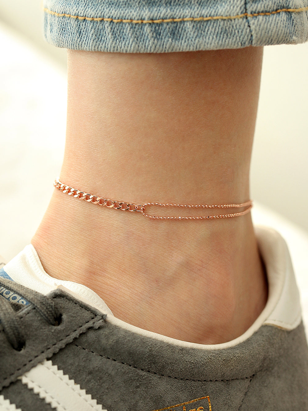 925 Silver 2 Balls Chain Anklet