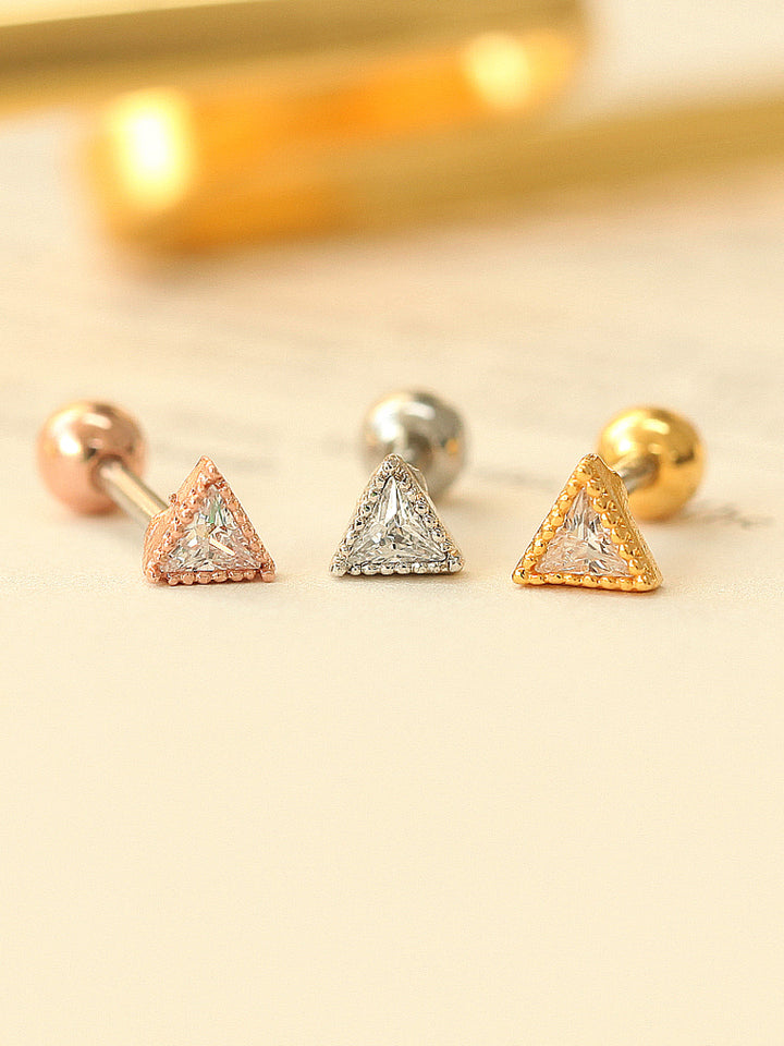 Simple Triangle CZ Cartilage earring