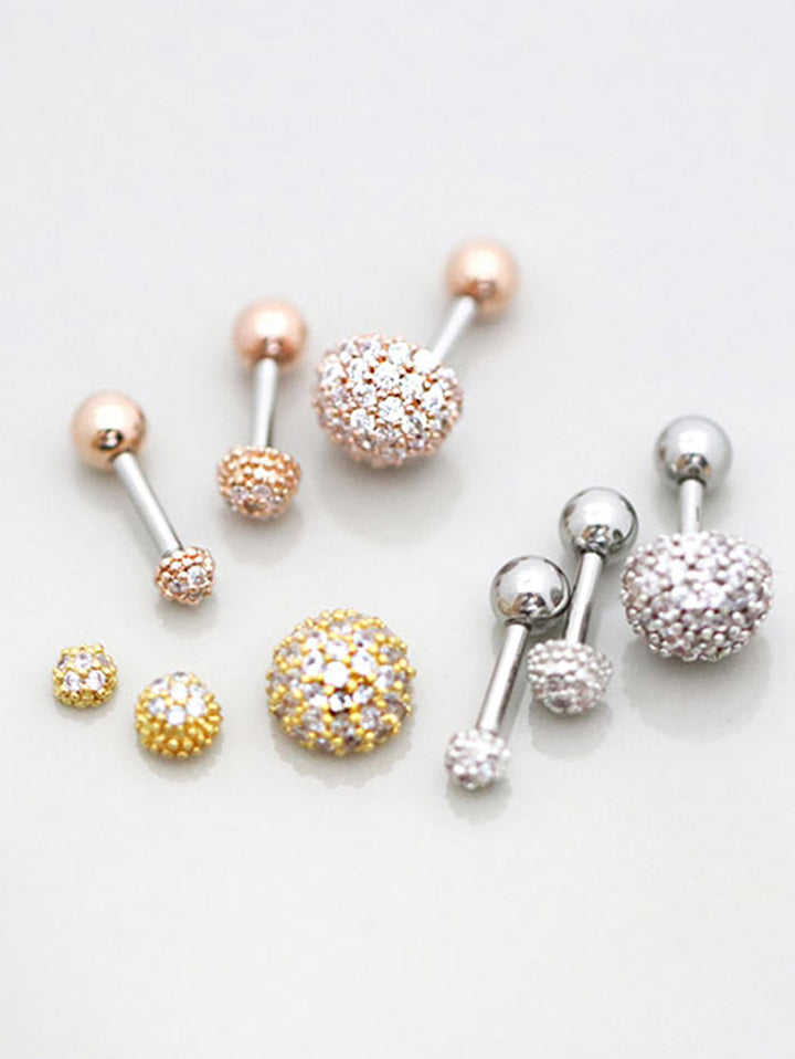 Pave Cubic ball Cartilage earring